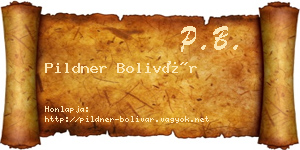 Pildner Bolivár névjegykártya